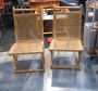 Pair of vintage chairs in bamboo-type wood and Vienna straw 