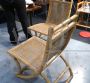 Pair of vintage chairs in bamboo-type wood and Vienna straw