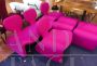 Complete Djinn lounge by Olivier Mourgue for Airborne in fuchsia fabric