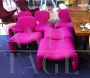 Complete Djinn lounge by Olivier Mourgue for Airborne in fuchsia fabric