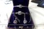 19th century set with bracelet, brooch and earrings in gold and silver with diamonds
