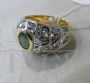 80s ring in gold with diamonds and emerald