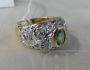 80s ring in gold with diamonds and emerald
