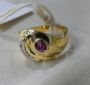 80s ring in gold with diamonds and ruby