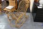 Vintage bamboo rocking armchair from the 1950s          