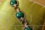 Gold bracelet with diamonds and malachite
