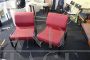 Pair of vintage Della Chiara design chairs in red alcantara