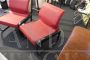 Pair of vintage Della Chiara design chairs in red alcantara