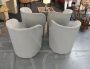 Set of 4 vintage armchairs in ivory-coloured alcantara and skai, 1980s