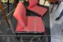Pair of vintage Della Chiara design chairs in red alcantara