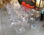 Transparent Eros chairs by Philippe Starck for Kartell