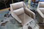Pair of Gigi Radice armchairs in beige microfibre