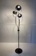 Reggiani design chromed steel floor lamp with three lights, 1960s