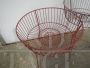 Pair of vintage red metal shop display baskets, 1960s