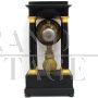 Antique French Empire porch pendulum clock in wood and gilt bronze, 1800s