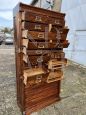 Antique walnut wood filing cabinet from the Fossati and Meroni company                     
                            