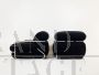 Pair of design armchairs by Mario Sabot in black velvet