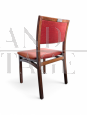 Set of 6 vintage mahogany and red velvet chairs, Italy 1960s
