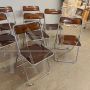 Set of 6 70s folding chairs in metal and smoked plexiglass