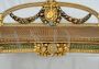 Antique Napoleon III settee bench in gilded and painted wood