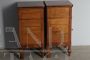 Pair of antique Louis Philippe bedside tables in blond walnut, Central Italy 1850