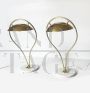 Pair of vintage brass and marble table lamps, 1970s