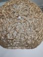 Vintage 70s rattan wicker chandelier