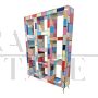 Double-sided open bookcase in multicolored Murano glass