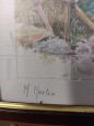 Watercolor with lake landscape signed M. Marten
