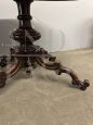 Antique oval side table in solid walnut from the Louis Philippe period