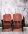 1940s French theater chairs in wood