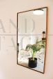 Rectangular brass mirror, Italy 1960s