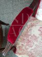 Early 19th century armchair in burgundy velvet and fabric