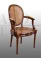 Antique Napoleon III armchair in solid mahogany, France 19th century
