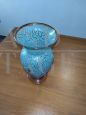 Vintage vase in light blue Murano glass with crackle effect