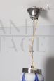 Mazzega Murano glass blue and white bell chandelier, 1970s