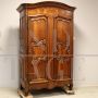 Antique Louis XV wardrobe or cupboard in inlaid walnut, 18th century    