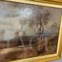 Alberto Cibrario - Antique landscape painting oil on wood, Italy 1910