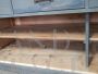 Vintage industrial wooden counter with 8 drawers