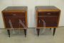 Pair of 60's bedside tables with glass top