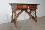 Antique Piedmontese refectory desk or table in solid walnut, 18th century