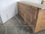 Vintage industrial wooden counter with 8 drawers