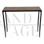 Iron console with brown leather top
