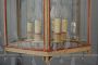 Vintage lantern in glass and lacquered wood