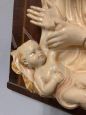 Headboard Madonna in polychrome majolica by Signa, Tuscany 1940s