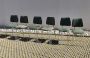 Set of 6 vintage green skai office chairs, 1960s