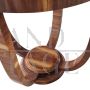 Round Art Deco style coffee table in striped wood