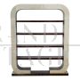 Art Deco style double-sided bookcase in natural parchment