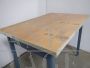 Vintage kitchen table in blue lacquered fir