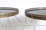 Pair of Art Deco coffee tables in bronze and black glass